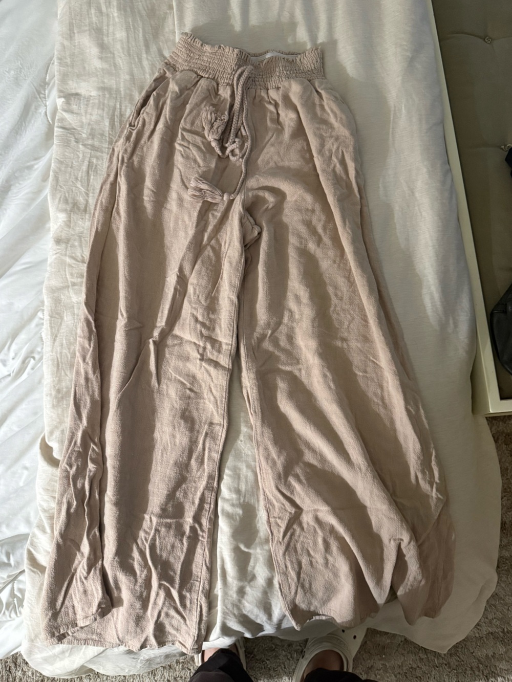 Beige Drawstring Lounge Pants